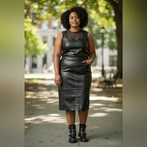 SZ 18 Worthington Black Studded Midi Skirt